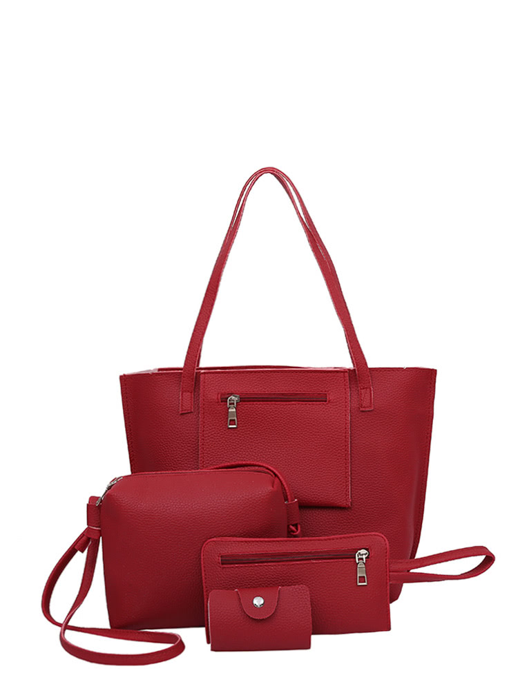 Pocket Front Tote Bag & Crossbody Clutch Card Holder
