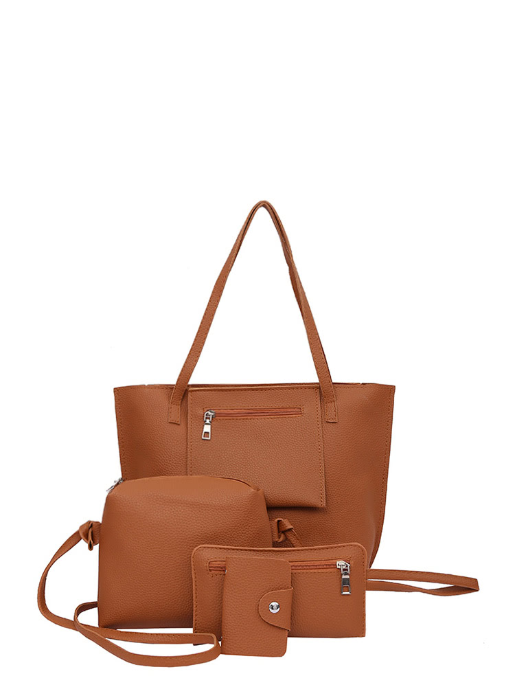 Pocket Front Tote Bag & Crossbody Clutch Card Holder