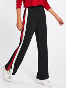Striped Slit Side Pants