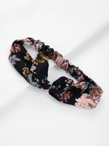 Calico Print Knot Ear Headband