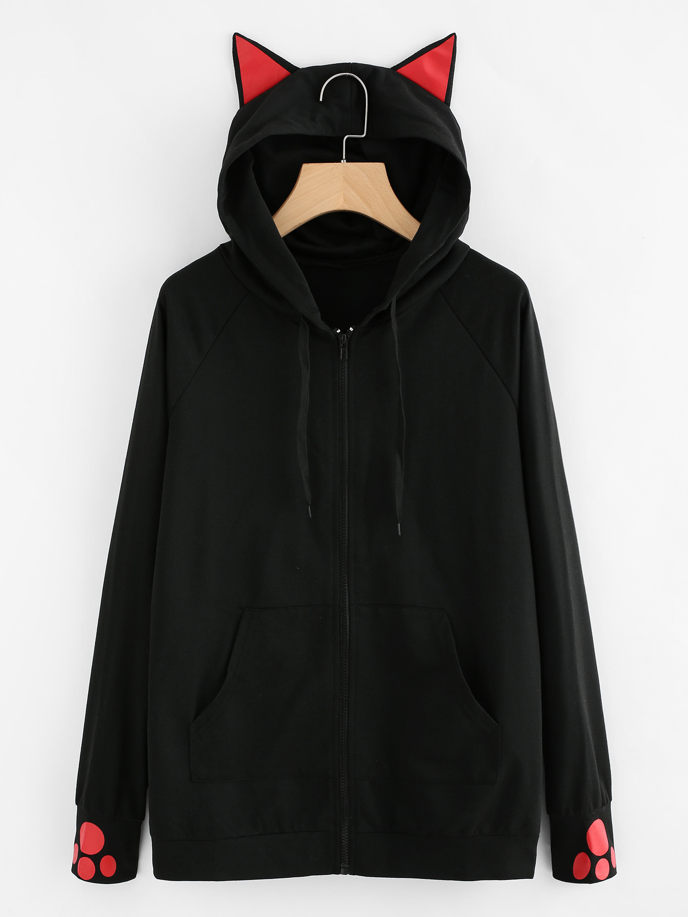 CatEar Hooded Sweatshirt Jacket SheIn(Sheinside)