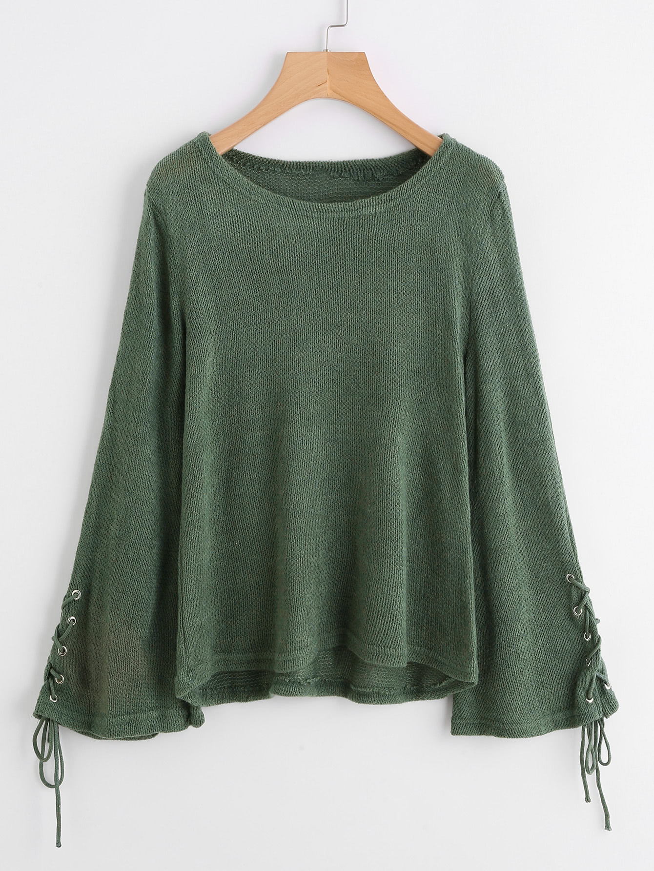 Модный джемпер со шнуровкой