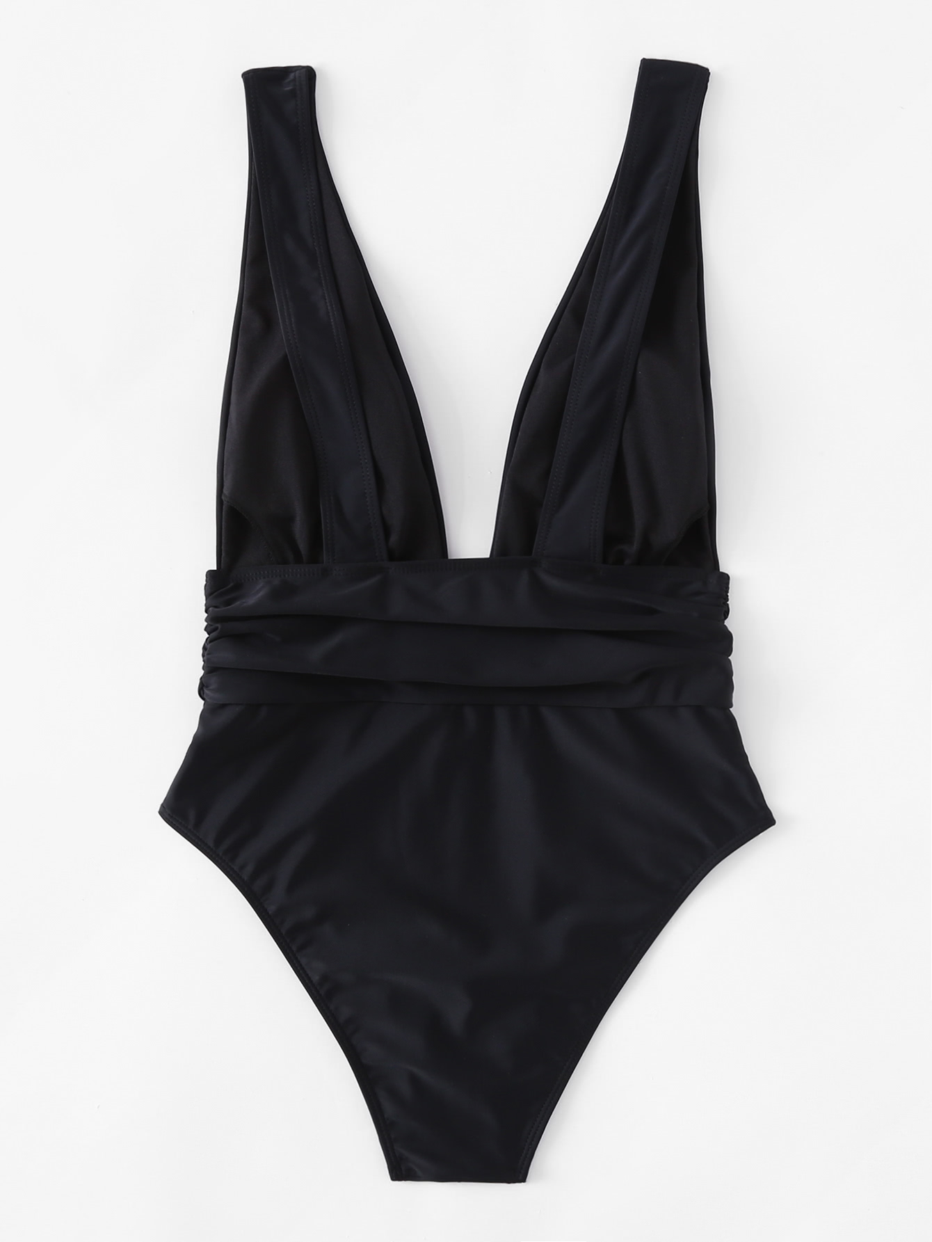 Plunge Neckline Swimsuit SheIn(Sheinside)