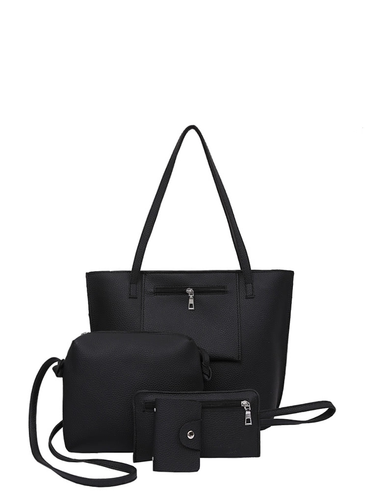 Pocket Front Tote Bag & Crossbody Clutch Card Holder