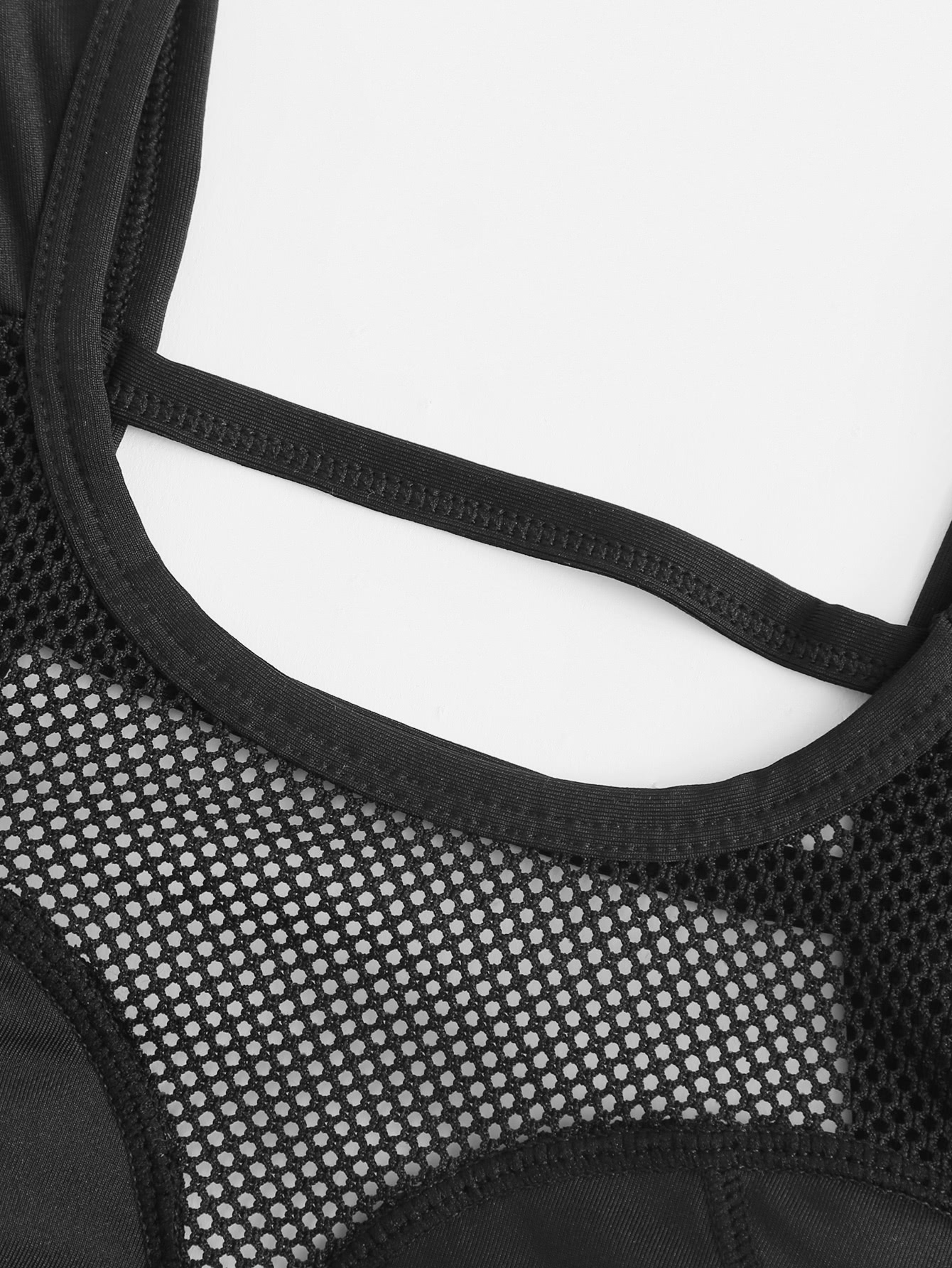 Net Insert Sports Bra SHEIN(SHEINSIDE)