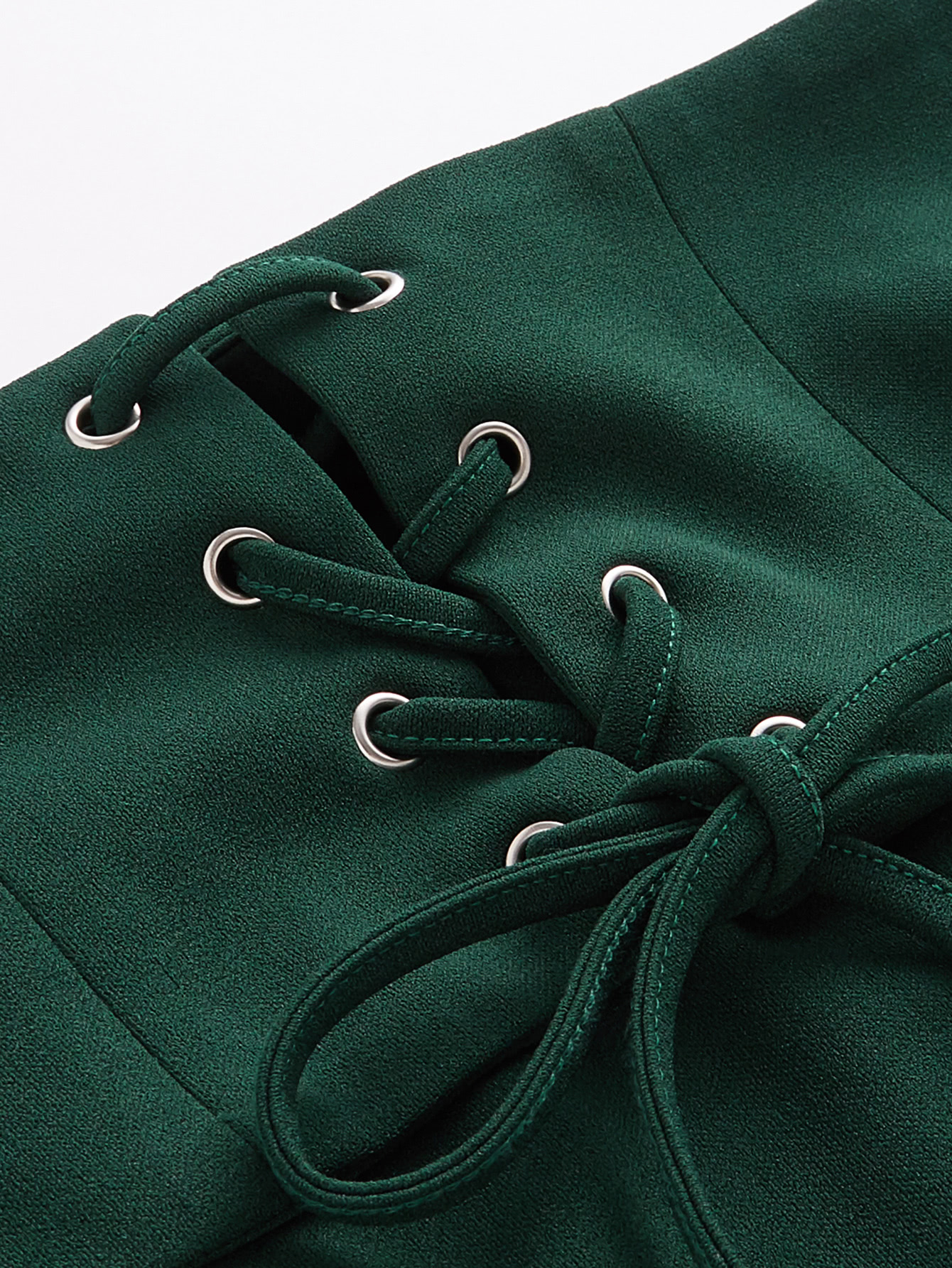 Grommet Lace Up Slit Back Pencil Skirt SheIn(Sheinside)