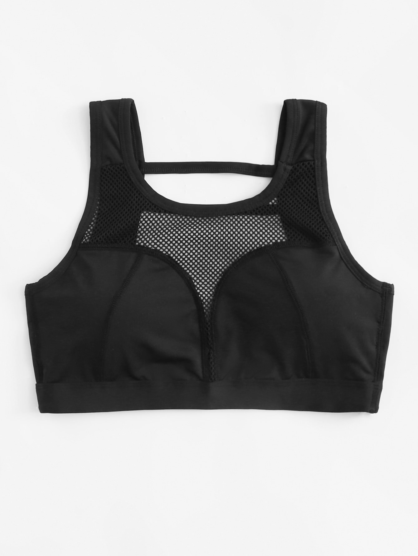Net Insert Sports Bra SHEIN(SHEINSIDE)