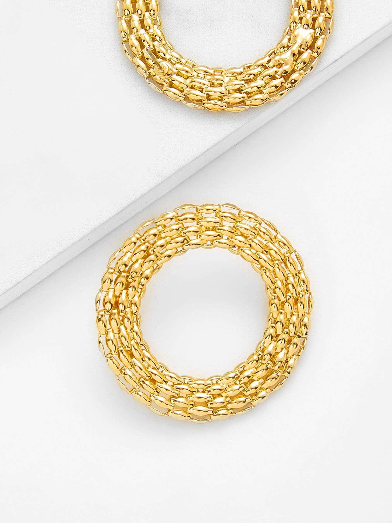 Metal Round Stud Earrings SheIn(Sheinside)