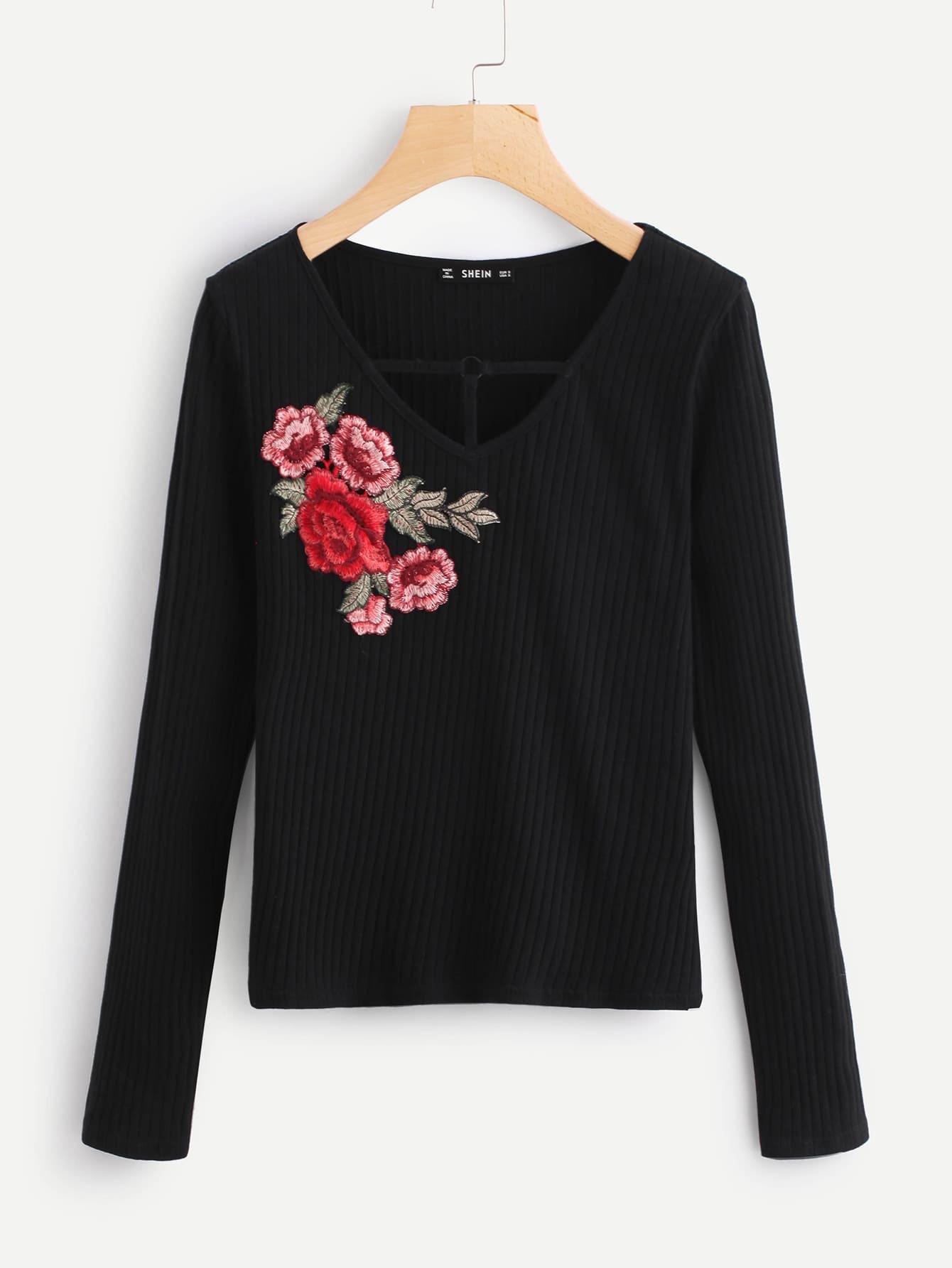 o ring embroidered patched ribbed knit top makemechic o ring embroidered patched ribbed knit top makemechic