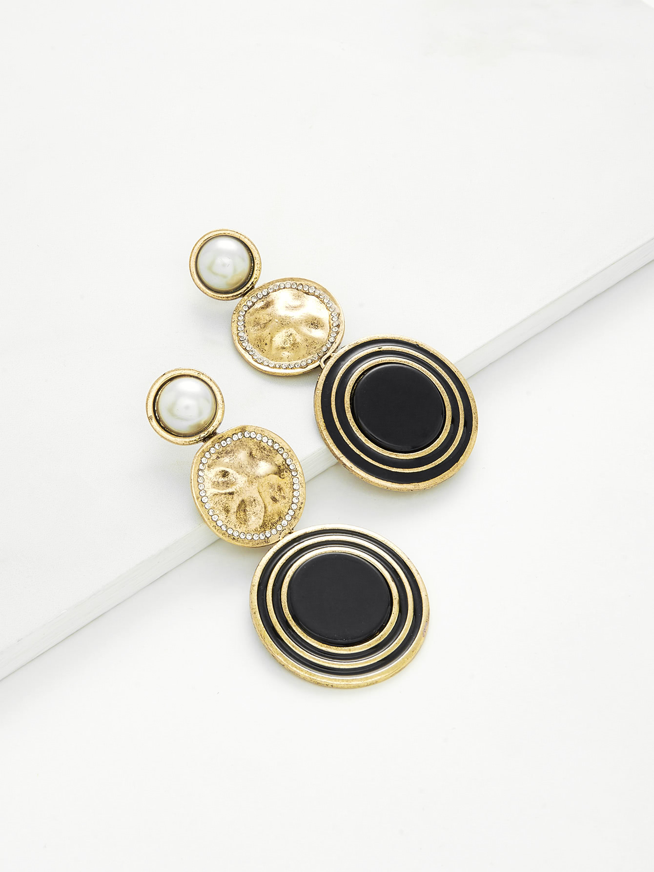 все цены на Contrast Round Drop Earrings With Jewelry онлайн