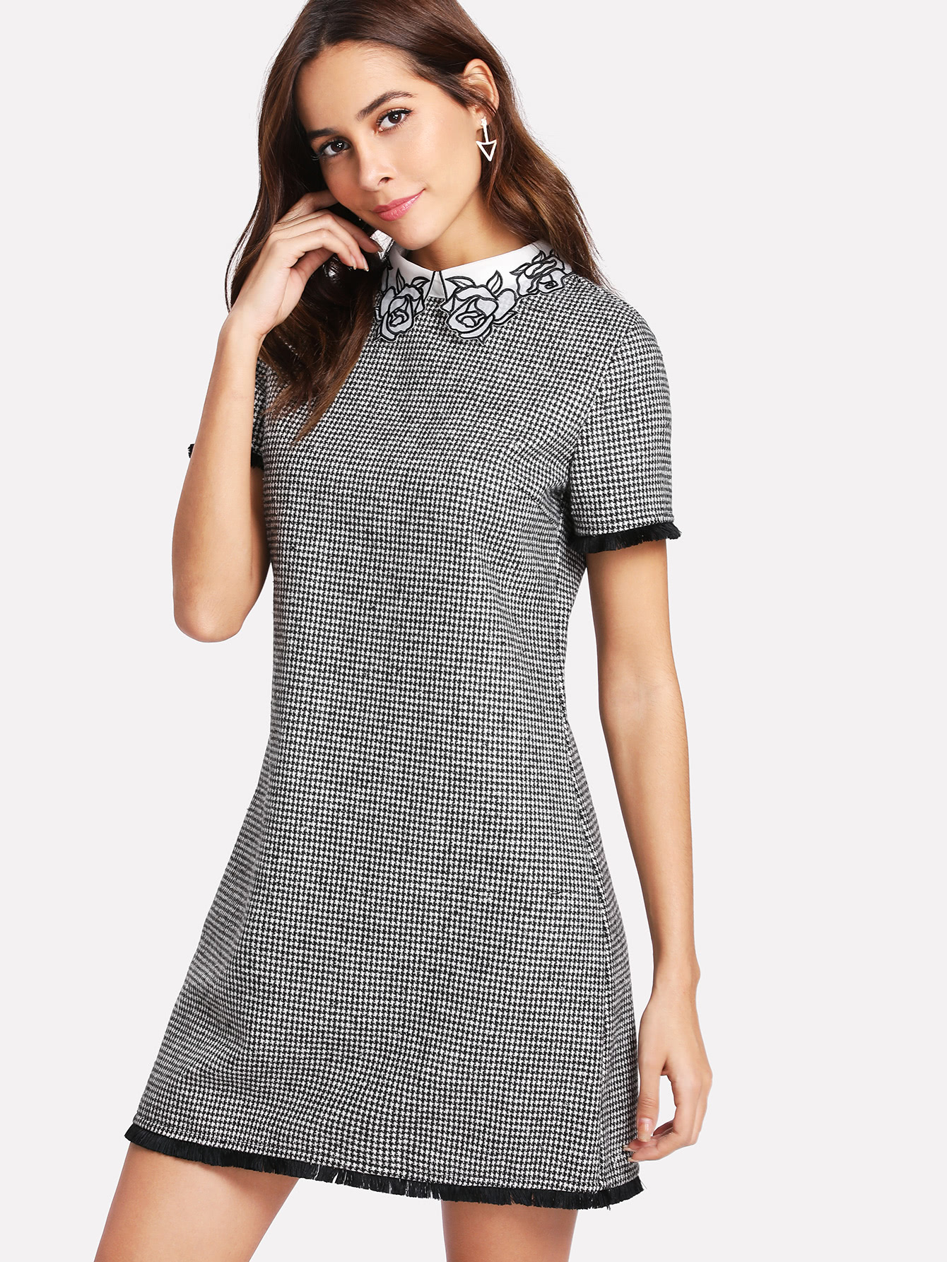 shein houndstooth dress