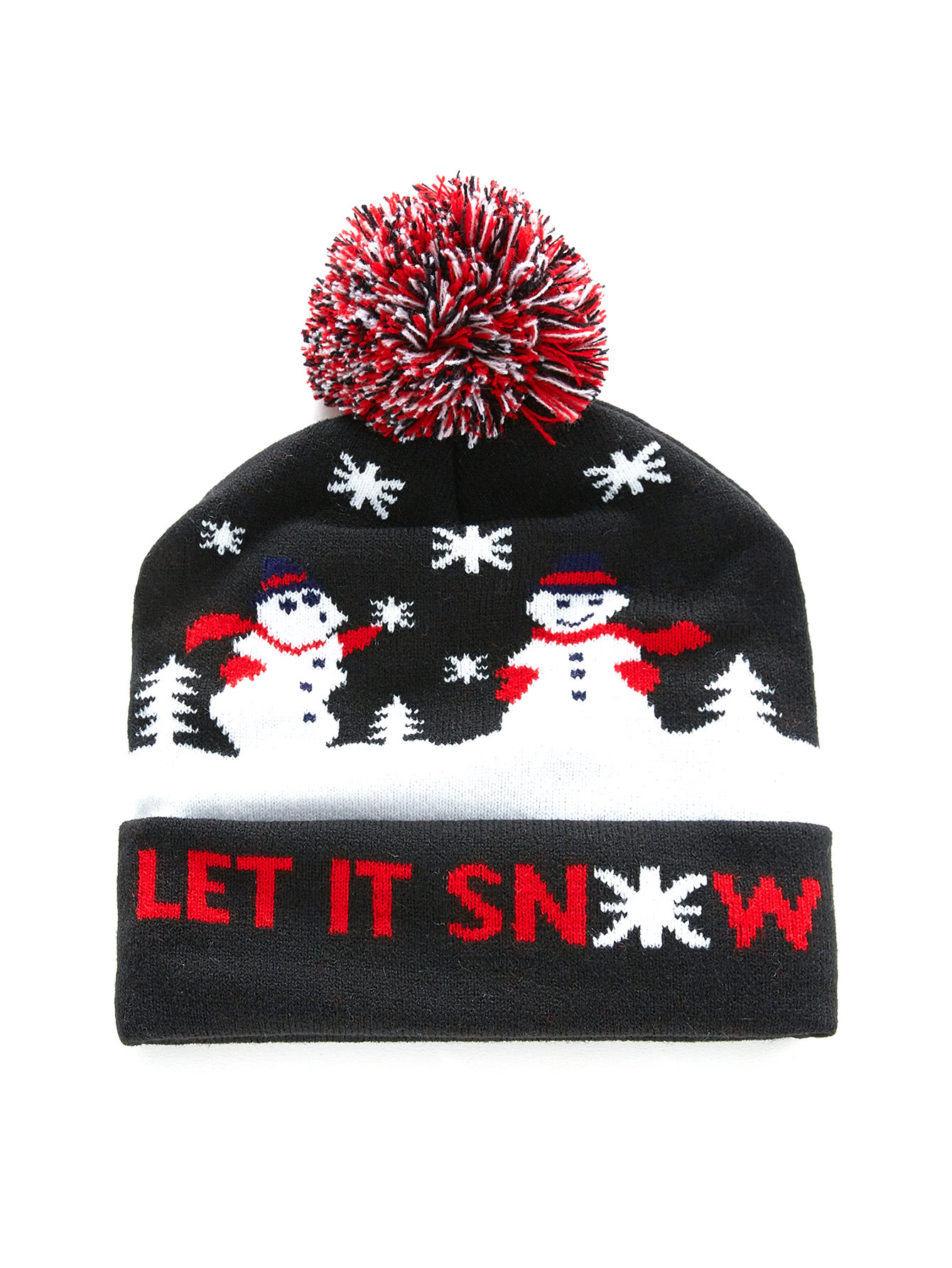 Christmas snowman pattern pom pom beanie hat sheinsheinside Christmas snowman pattern pom pom beanie hat sheinsheinside