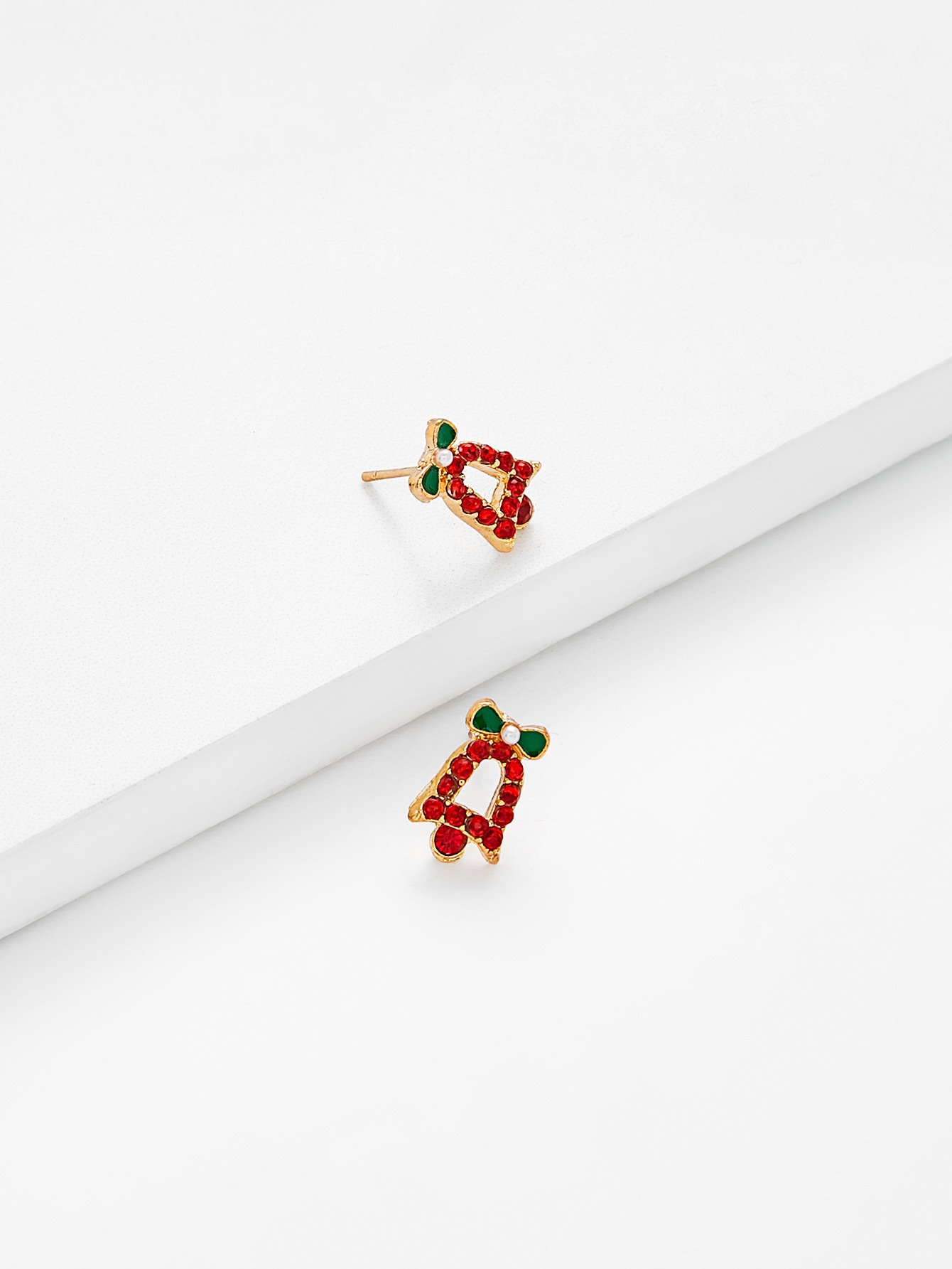 Christmas Faux Pearl & Bow Design Drop Earrings