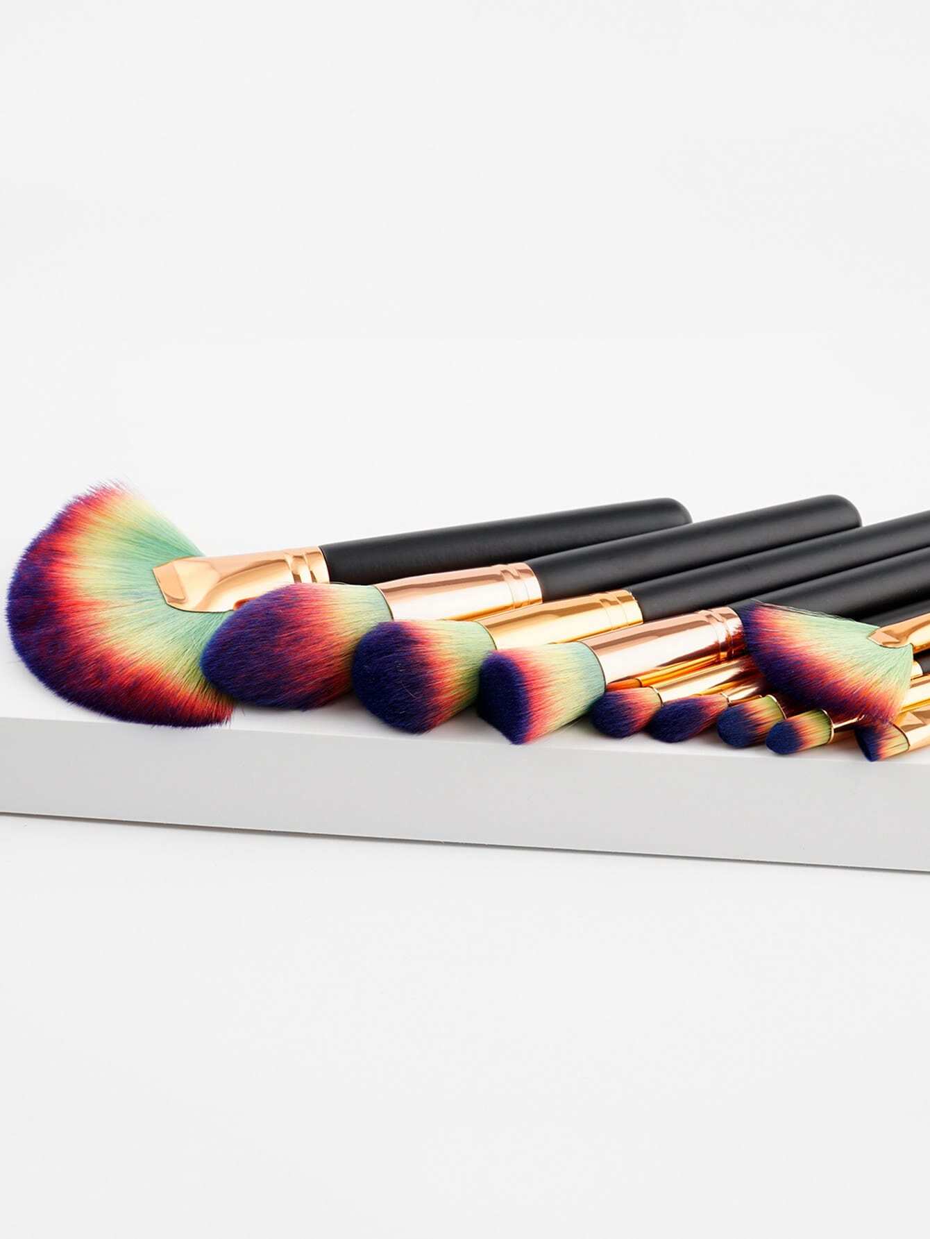 Ombre Bristle Makeup Brush 10pcs SheIn(Sheinside)