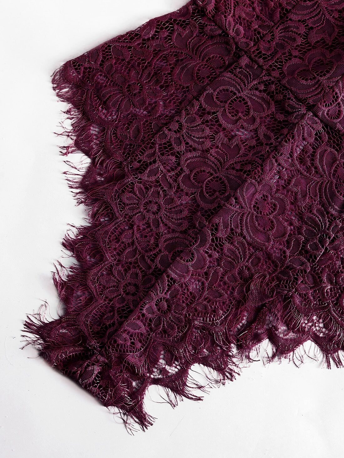 Ribbon Tie Shoulder See Though Floral Lace Bodysuit SheIn(Sheinside)