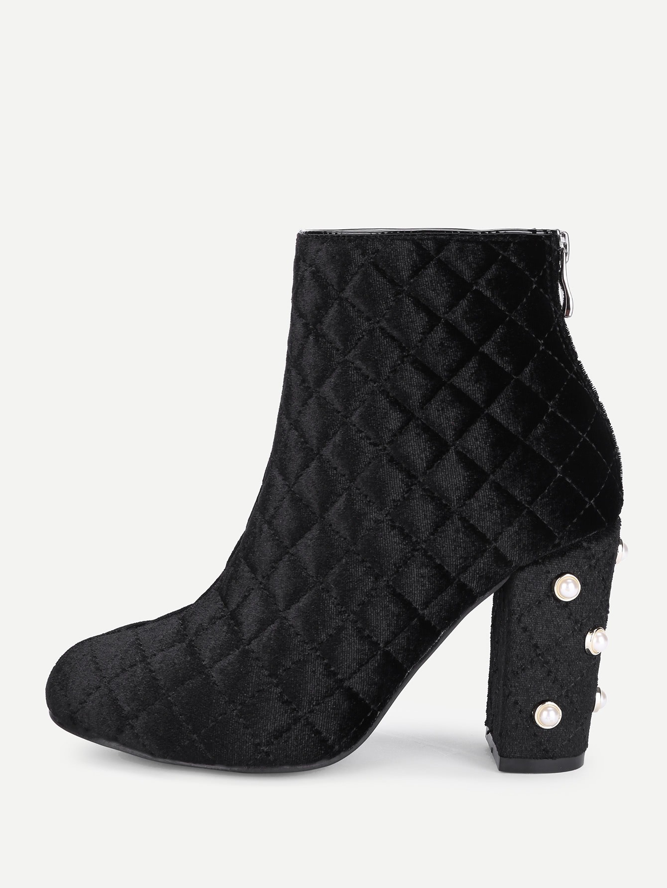 Women's Quilted Block Heel Ankle Booties Women's Quilted Block Heel Ankle Booties