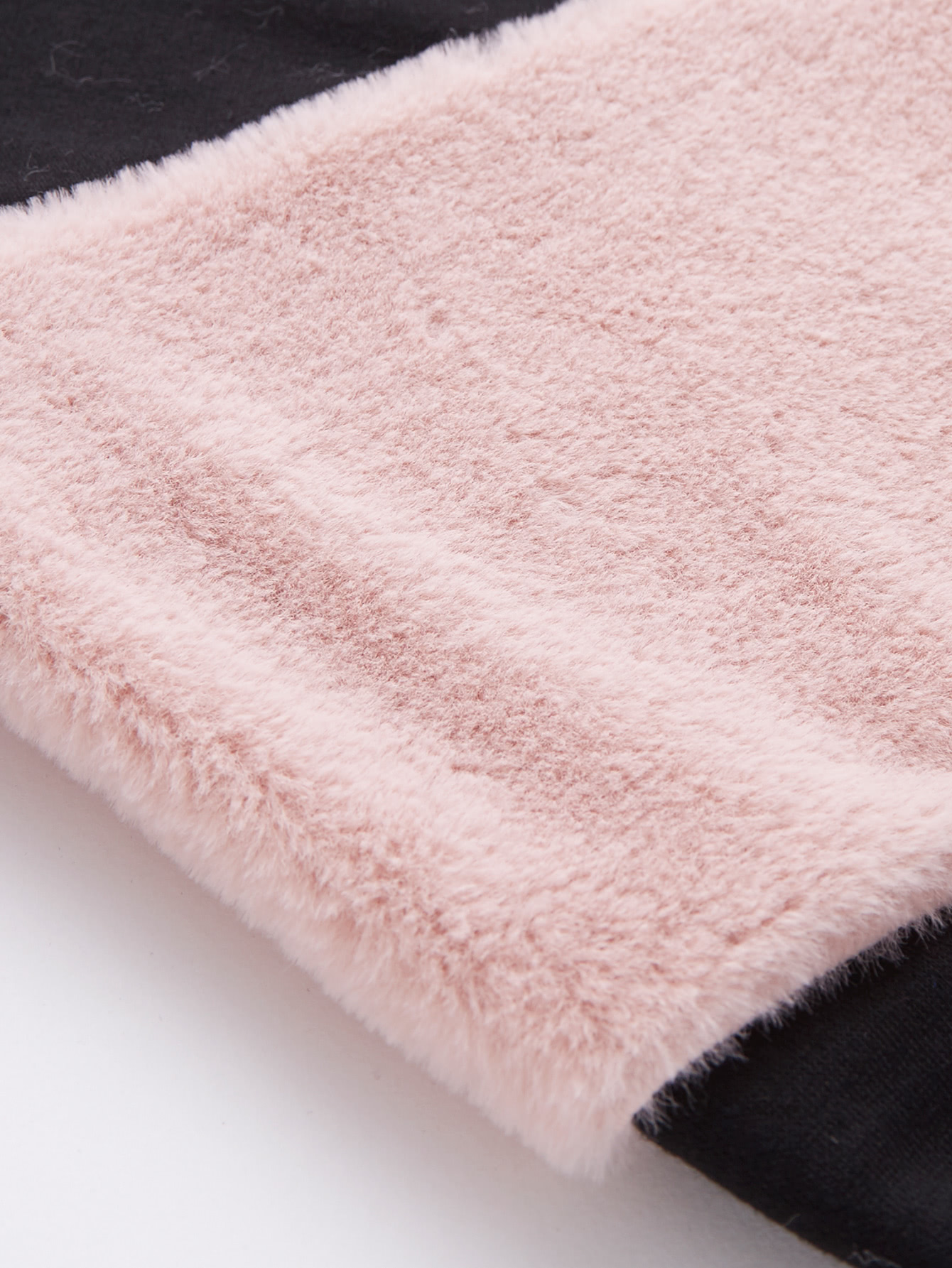 Fuzzy Fabric Detail Exaggerate Sleeve Pullover SheIn(Sheinside)