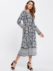 Tribal Print Longline Dress