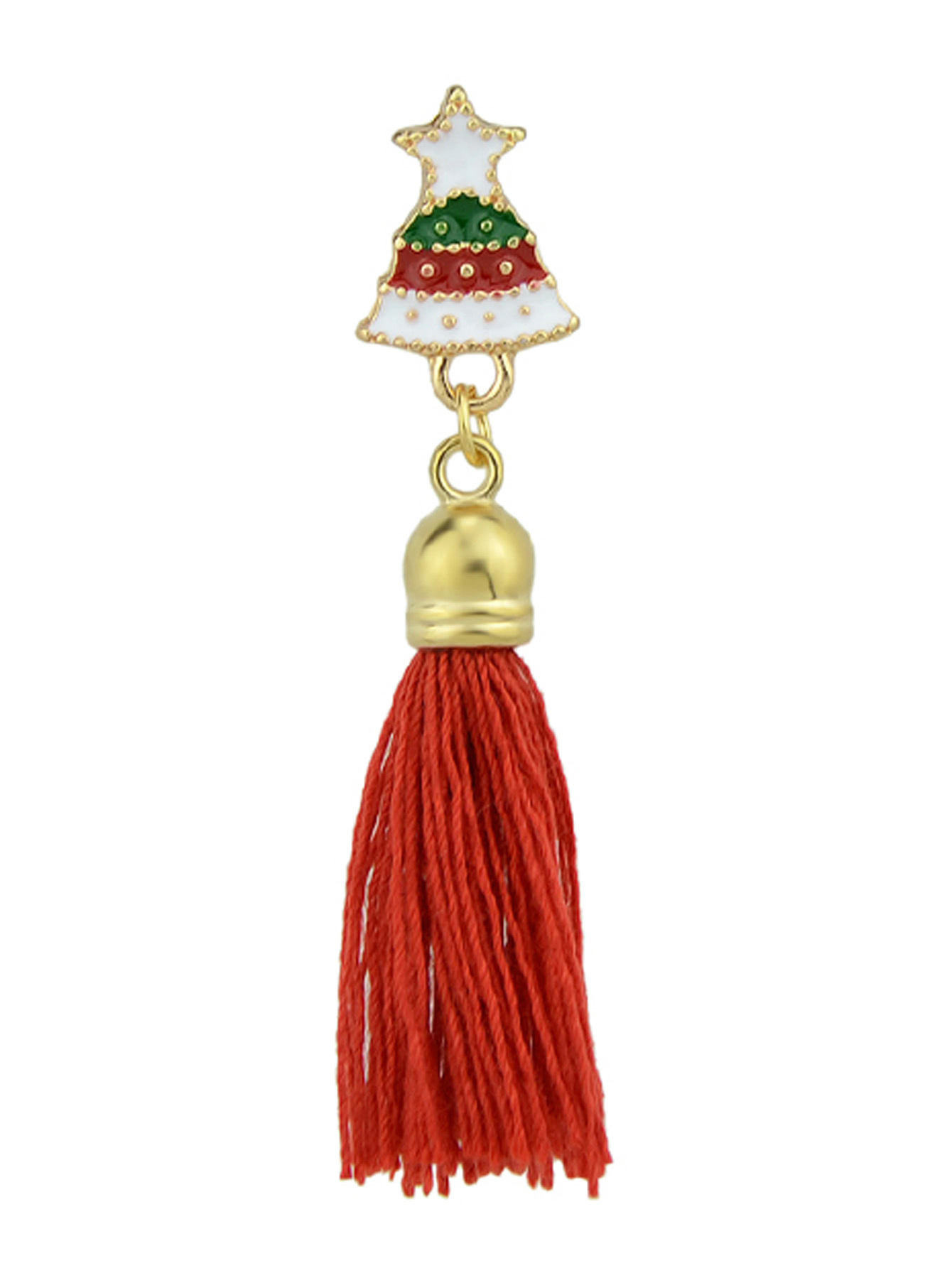 Bell-Red Christmas Jewelry White Red Enamel With Tassel Deer Gift Box Tree Santa Brooches