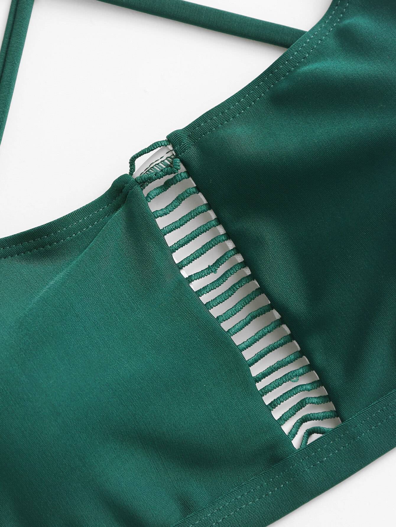 Ladder Cut Out Cross Back Bikini Set SheIn(Sheinside)