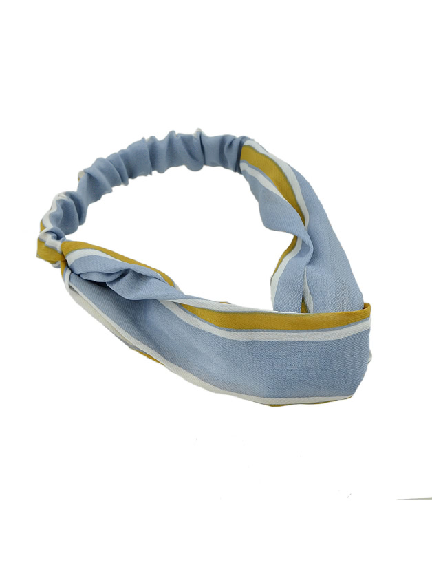 Blue Cloth Stripe Pattern Elastic Headbands Headwear