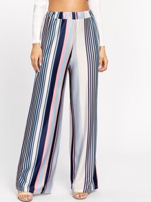 Barcode Stripe Wide Leg Pants