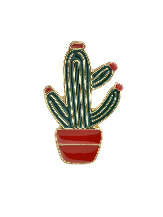 Cactus Cartoon Metal Badges Colorful Enamel Brooch For Women Girl Accessories