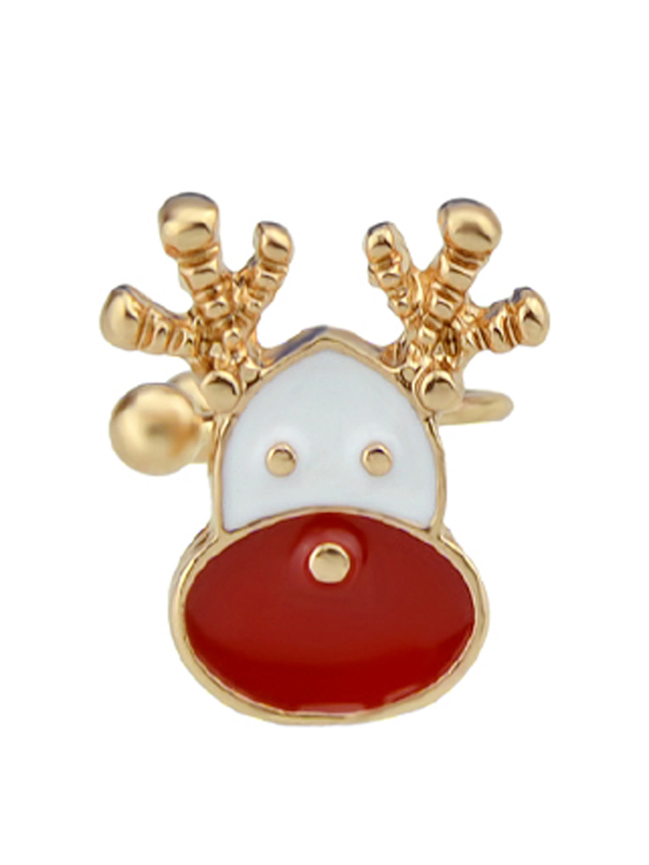 Deer 1Pc Christmas Jewelry Enamel Santa Snowflake Bell Gift Box Snowman Ear Cuff Cartilage Clip Earrings