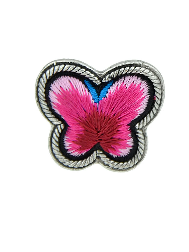 Red Handmade Embroidery Butterfly Finger Ethnic Rings