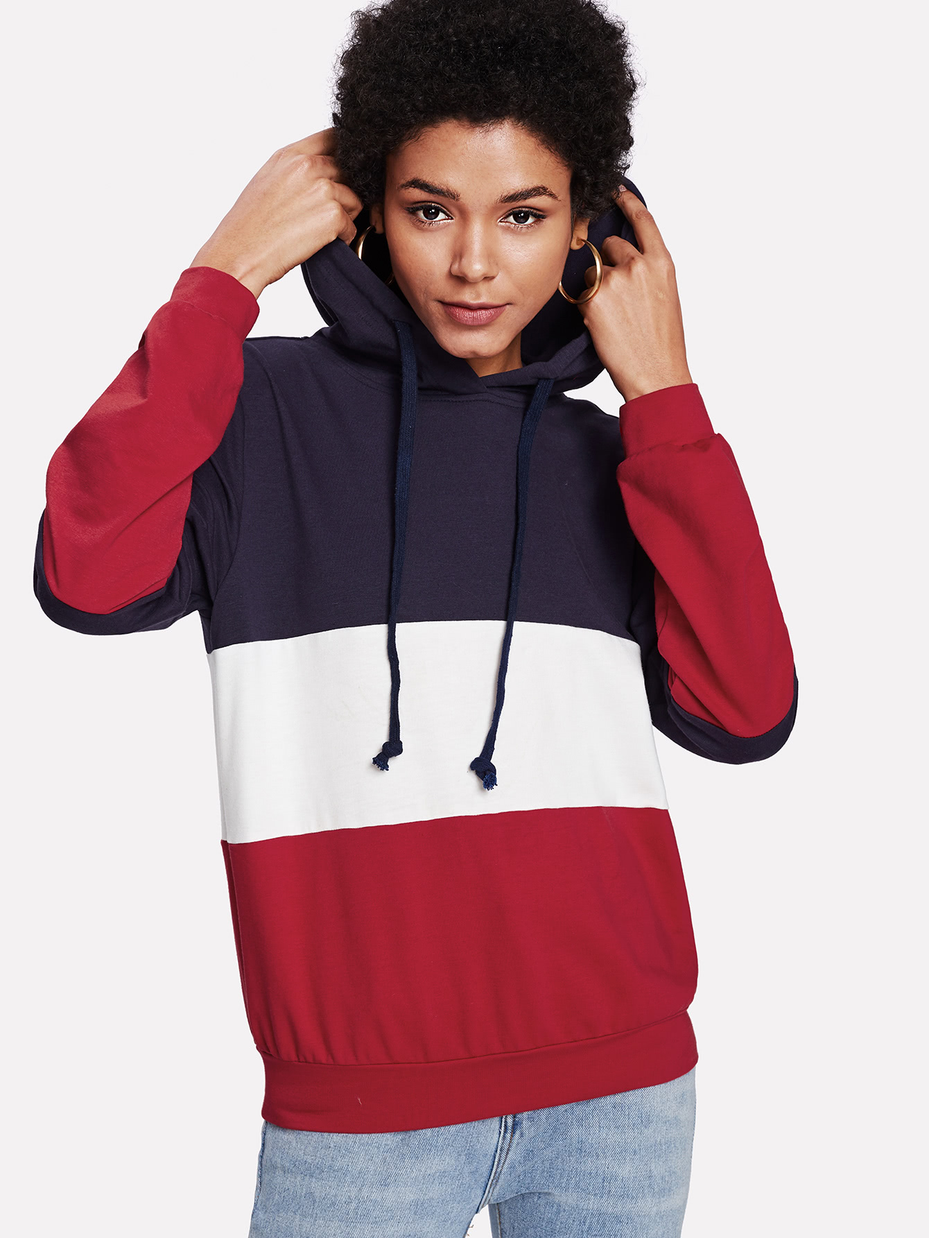 Cut And Sew Hoodie | MakeMeChic.COM