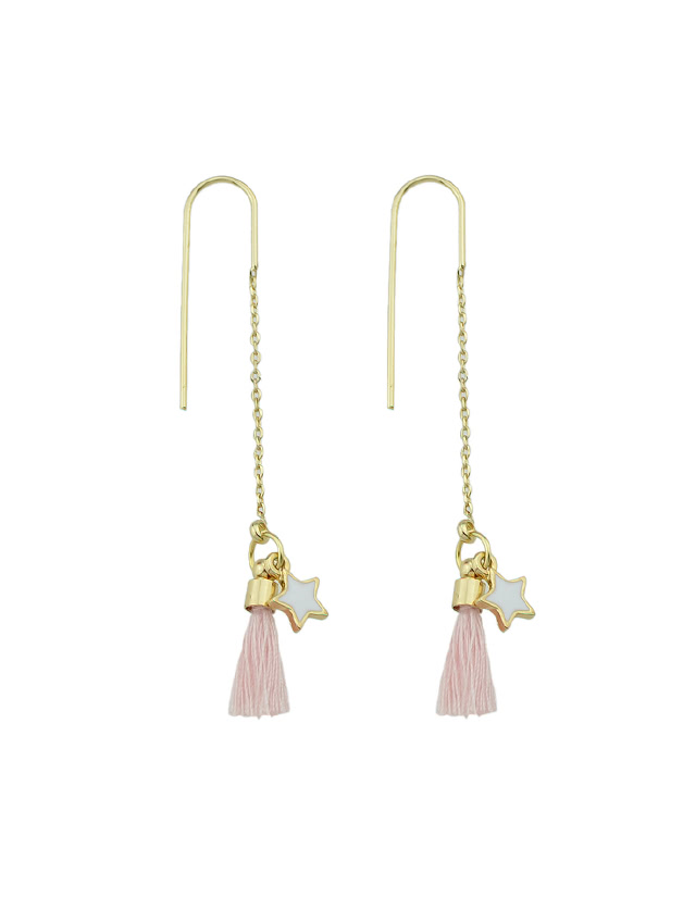 Cute Star Pattern And Colorful Tassel Earrings