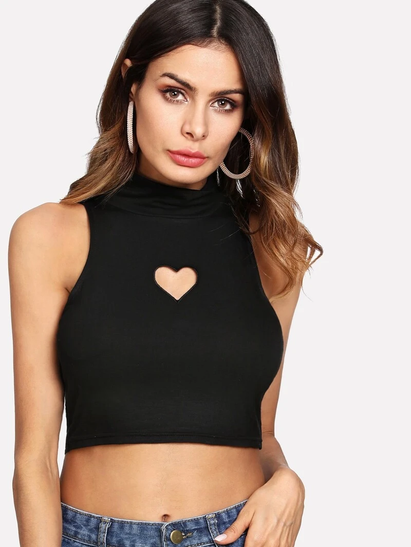 Top Heart Heart Crop Crop Top Cutout Crop Cutout Top Cutout Heart gBwAdqg