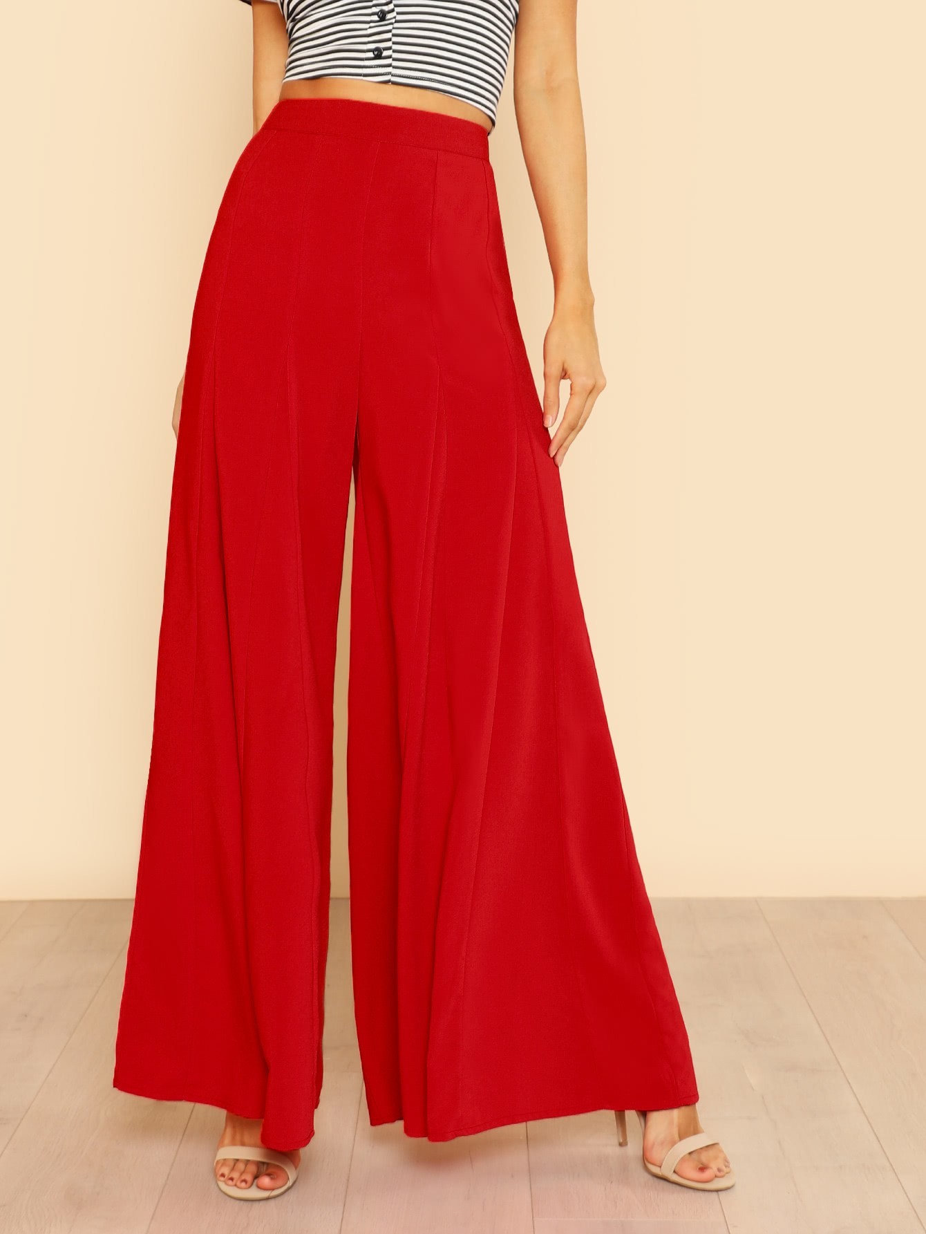 wide leg cropped palazzo pants