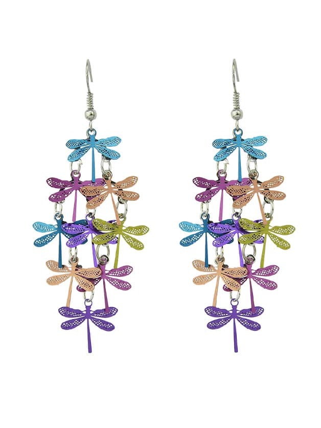 Colorful Boho Style Cute Dragonfly Party Earrings