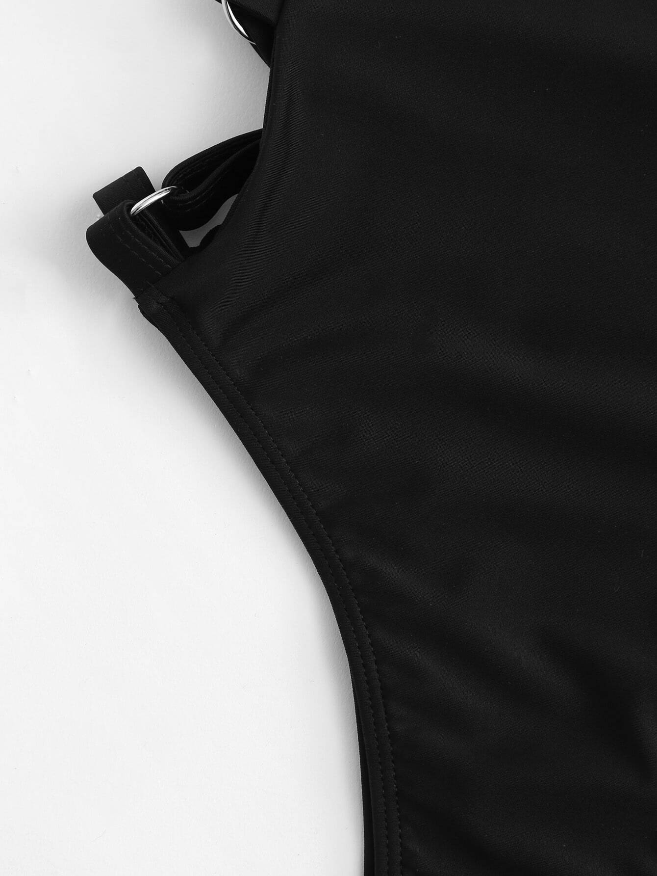 Ring Linked Adjustable Straps Swimsuit SheIn(Sheinside)