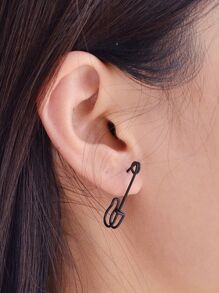 Black Simple Pin Earrings