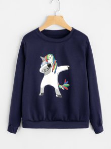 Unicorn Print Sweatshirt