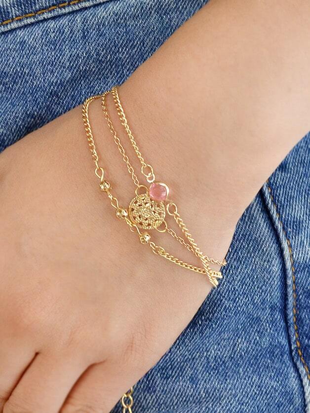6Pcs/Set Gold-Color Bohemian Jewelry Ethnic Bangles