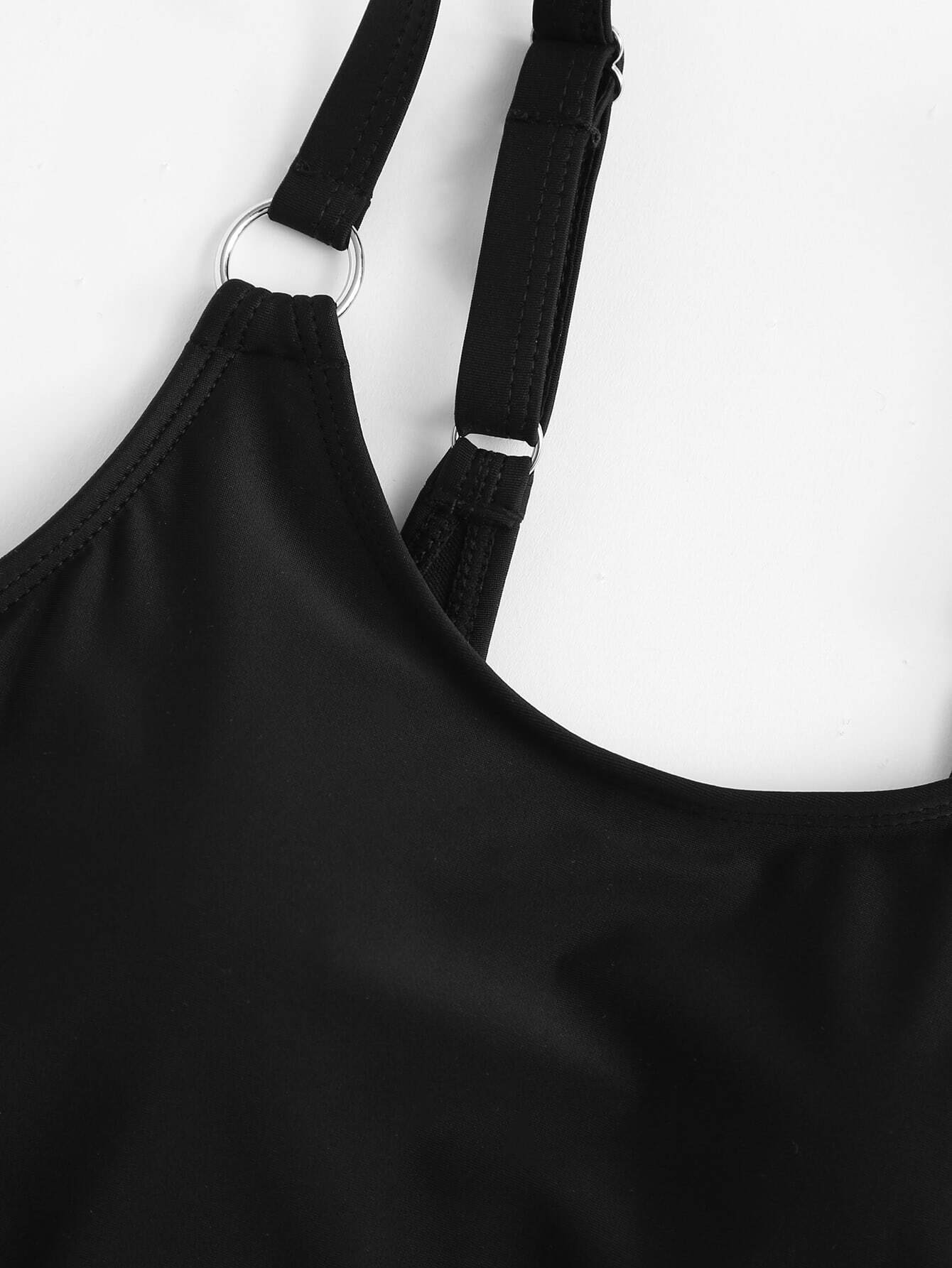 Ring Linked Adjustable Straps Swimsuit SheIn(Sheinside)