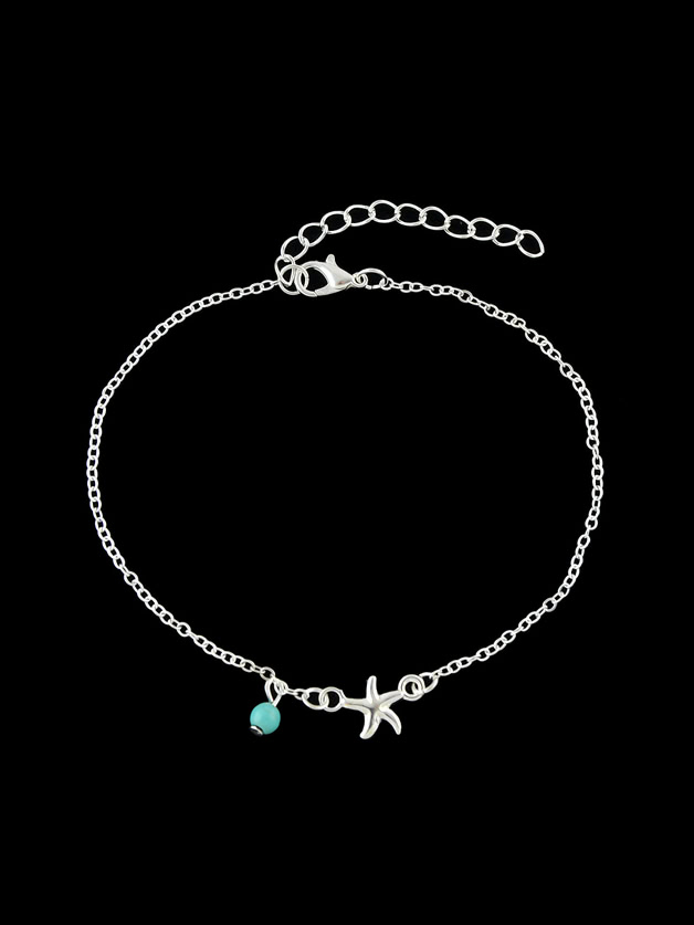 Silver 1 Pc Bohemia Chain Anklets Star Pattern