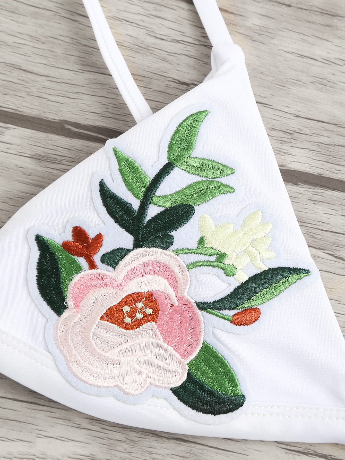 Embroidered Flower Bikini Set SheIn(Sheinside)