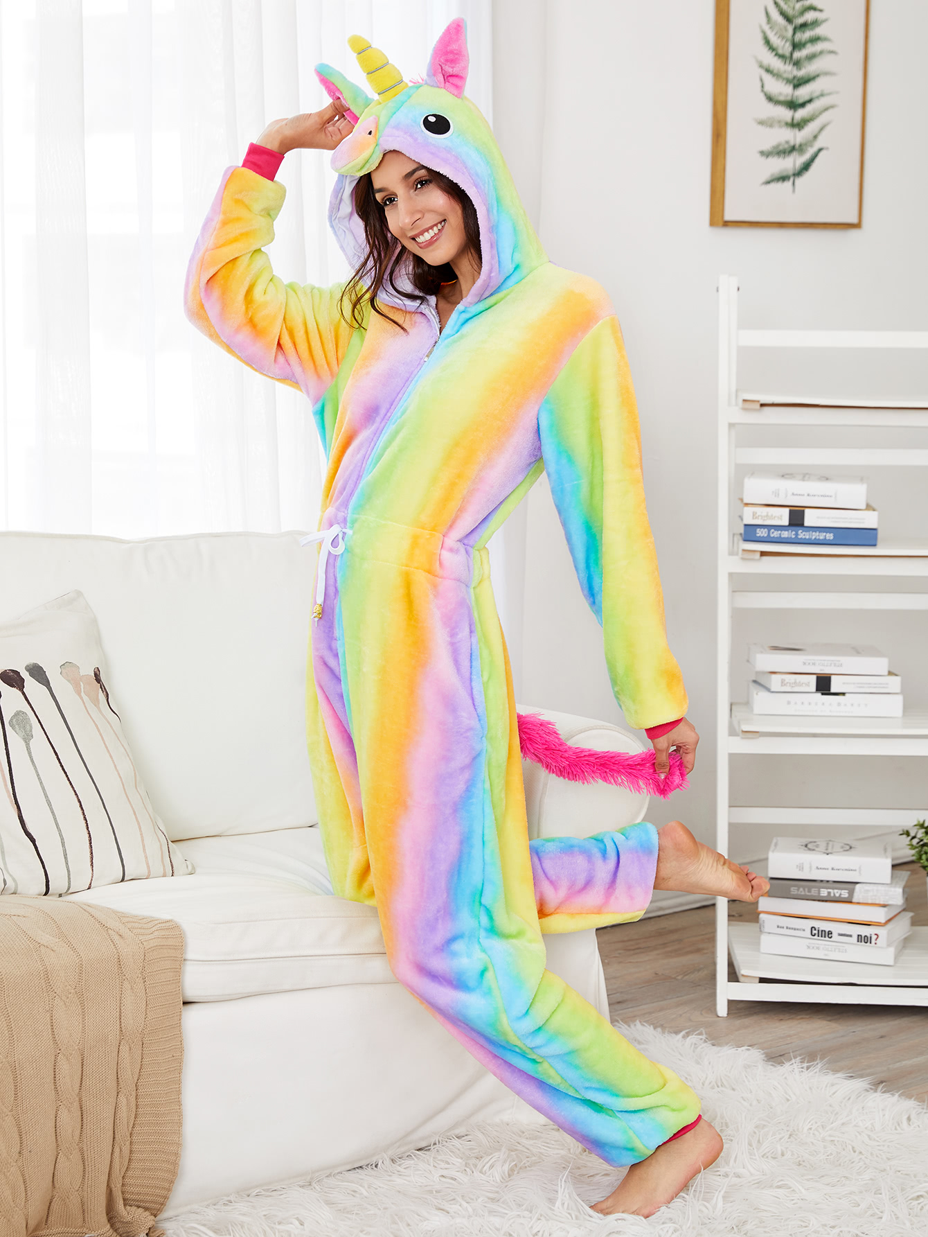 Pastel Striped Unicorn Onesie SheIn(Sheinside)