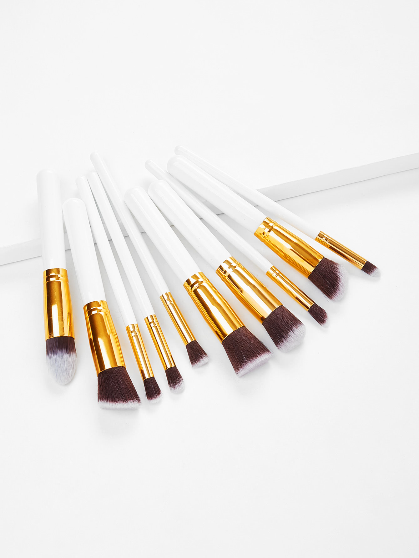 10PCS White Professional Makeup Brush Set SheIn(Sheinside)