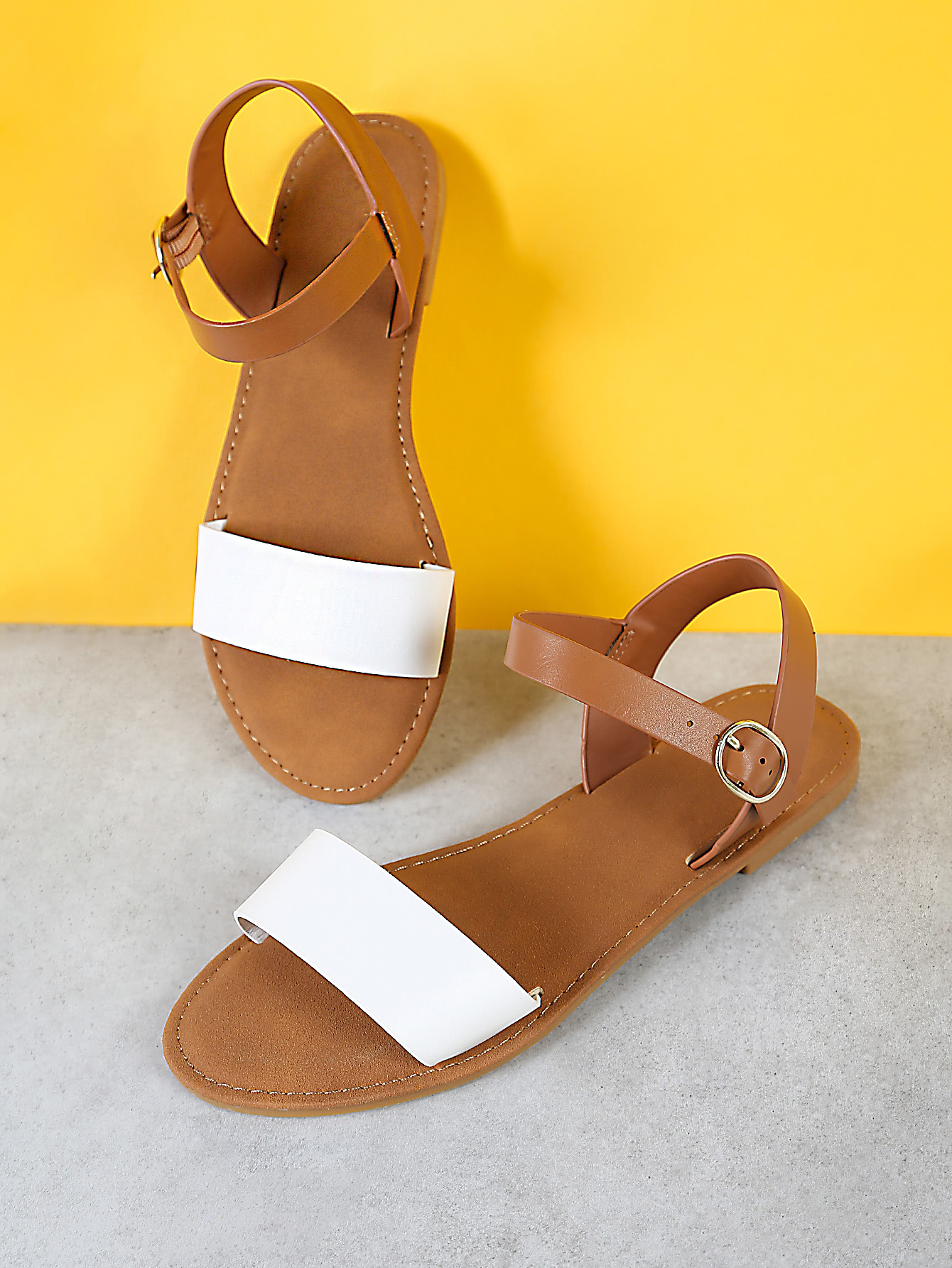 white single strap sandals