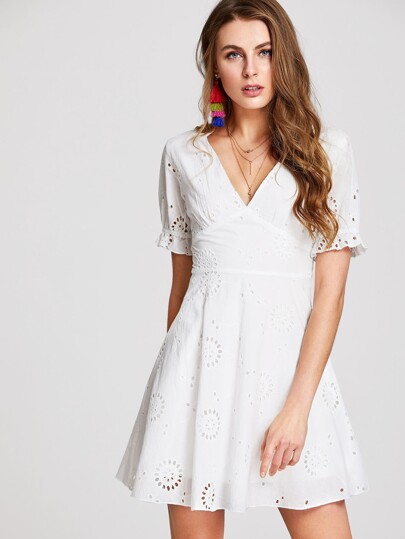 White Embroidered Dress