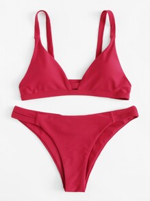 Caged Back Ruched Detail Bikini Set
