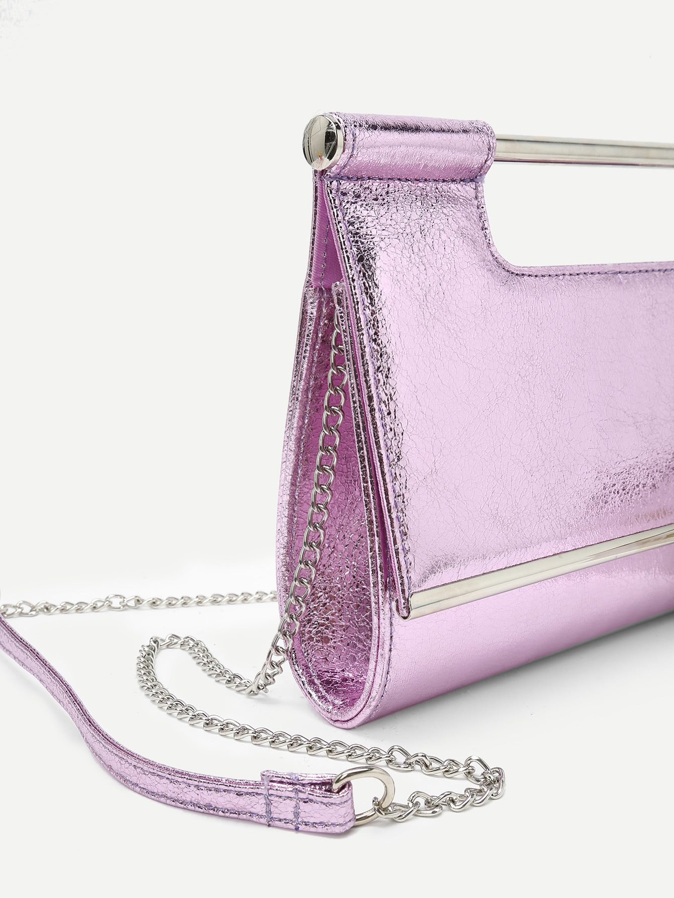 PU Clutch Bag With Chain Handle SheIn(Sheinside)