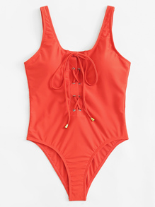 Lace Up Front Swimsuit