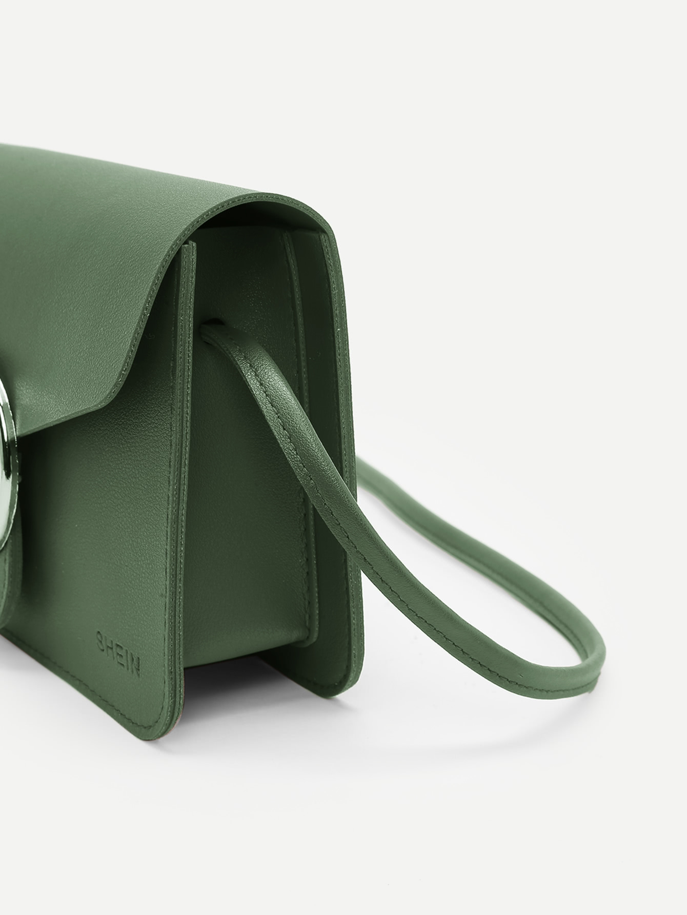 Ring Buckle Front PU Bag SheIn(Sheinside)