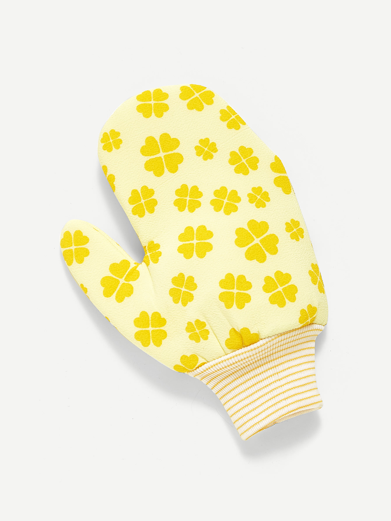 Clover Print Scrub Gloves Exfoliating Body Towel